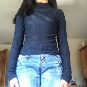 HOLLISTER navy blue long-sleeves top